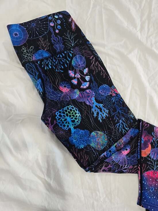 Blackmilk Pants - Blackmilk Museum Floral Coral High Waist Ninja Workout Leggings Medium M